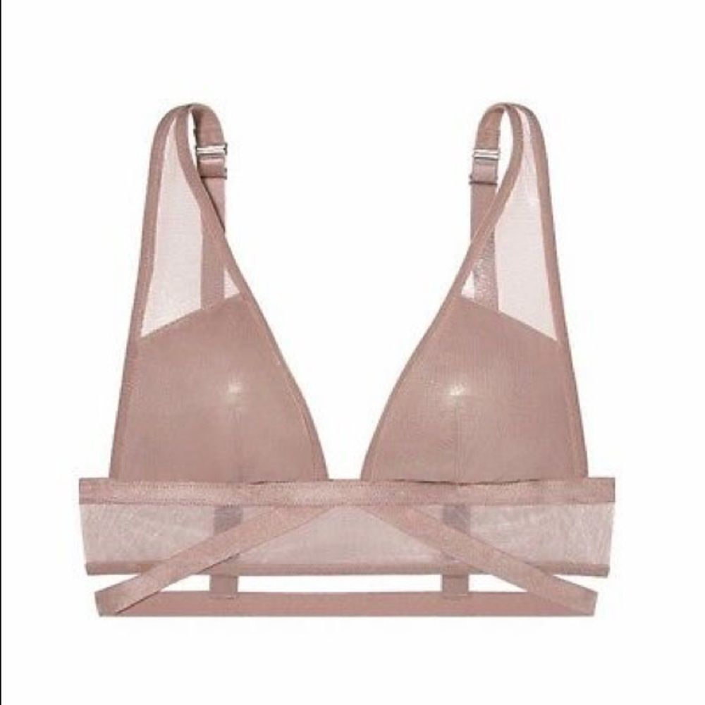 Victoria’s Secret plunge padded shine bralette bra Gold Medium